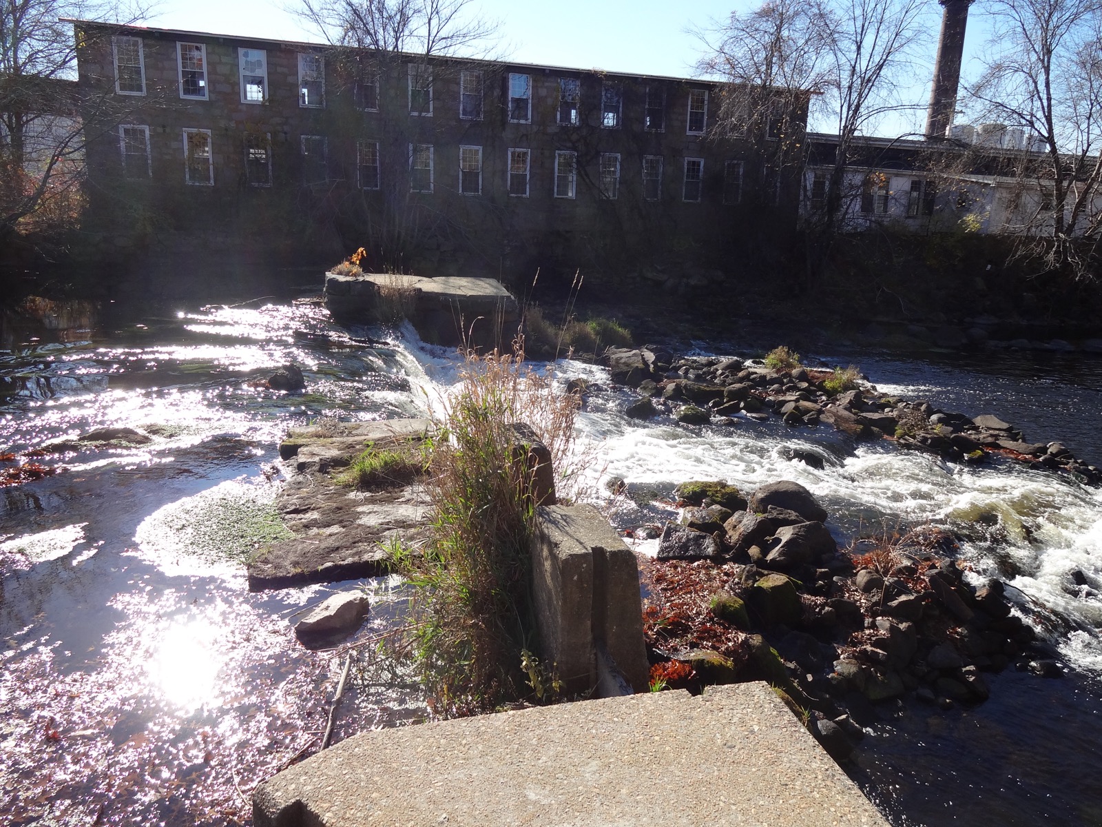 The Bradford Dam on the Pawcatuck River, Rhode Island, photographed shortly before its removal
